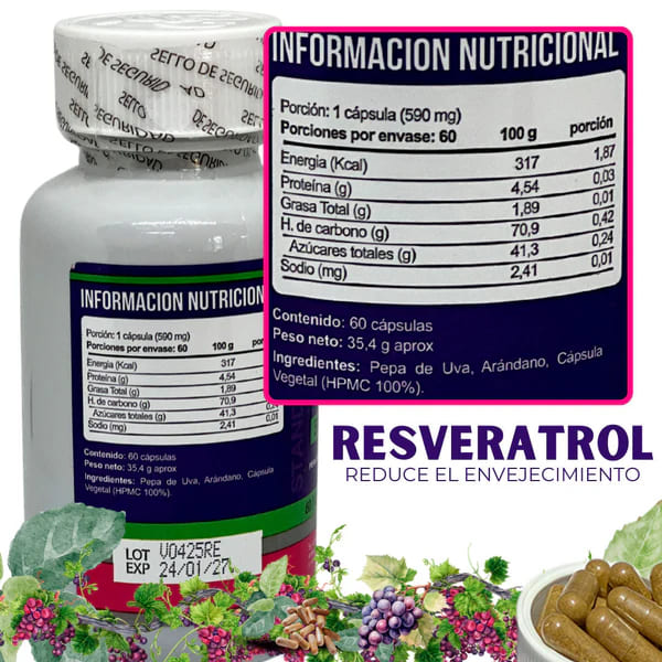 Resveratrol 100% Natural 590mg